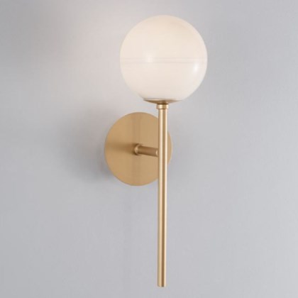 Wall Lamp Opal White Glass And Brass Gold