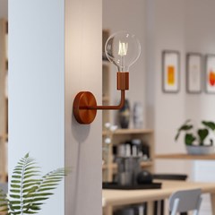 Wall Light With Bent Extension - Brushed Copper