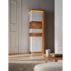 High Display Cabinet 1 Door – Riviera Oak Light (Left Hand)