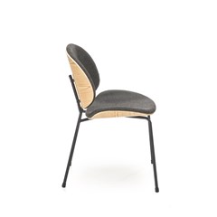 Upholstered Dining Chair - Oak & Dark Grey