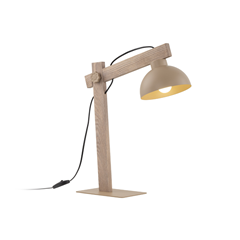 Bedside Lamp 1xE27 – Sabia Wood & Metal