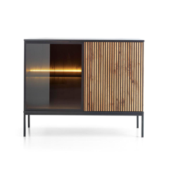 Sideboard Showcase 2 Doors – Wotan Oak & Black