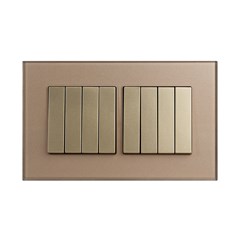 8 Gang 2 Way Switch Gold Temp Glass
