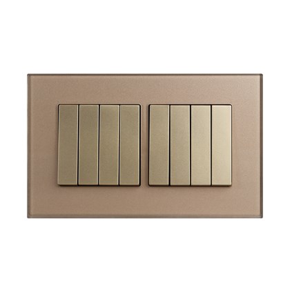 8 Gang 2 Way Switch Gold Temp Glass
