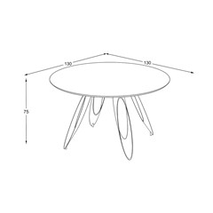 Dining Table 130 X130X76cm - Marble Matt