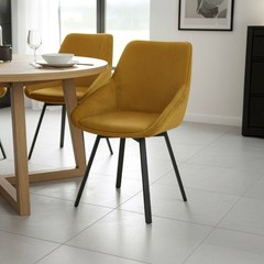 Dining Chair Velvet - Yellow