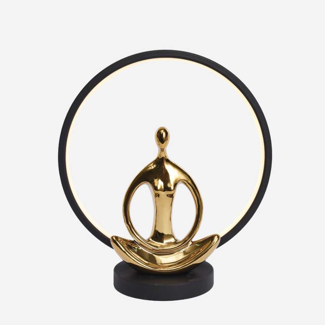 Figurine Table Lamp - Gold & Black