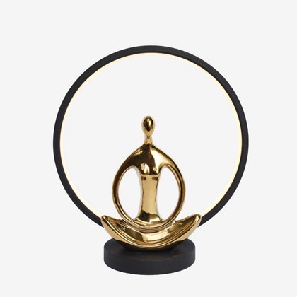 Figurine Table Lamp - Gold & Black