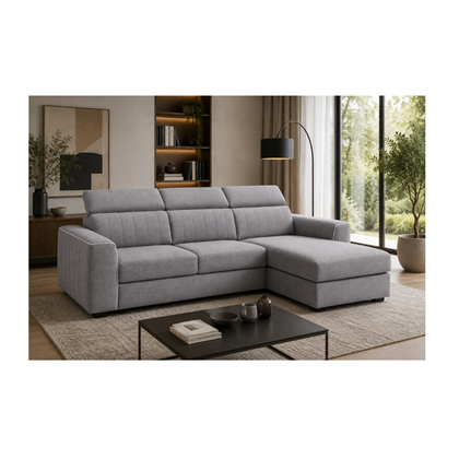 Sofa 3-Seater L-Shape with Pull-Out Bed & Chaise – Left & Right Storage