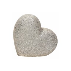 Glitter Heart 13 cm Porcelain Silver