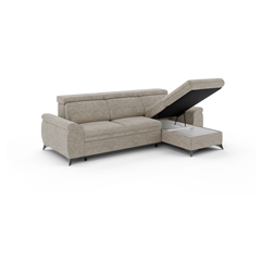 Sofa RH with Adjustable Headrests & Storage -  Grey