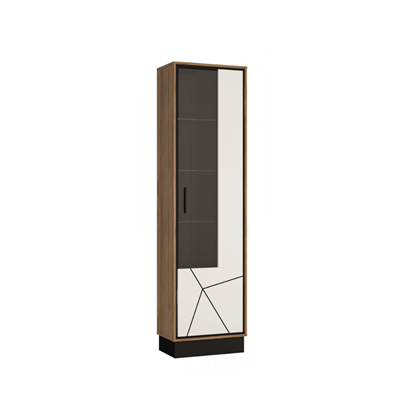 1D Display Cabinet, Right Sites – Cat Oak & Black Panel & White