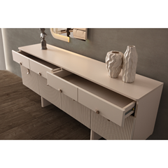 Console With Mirror – Sand Beige