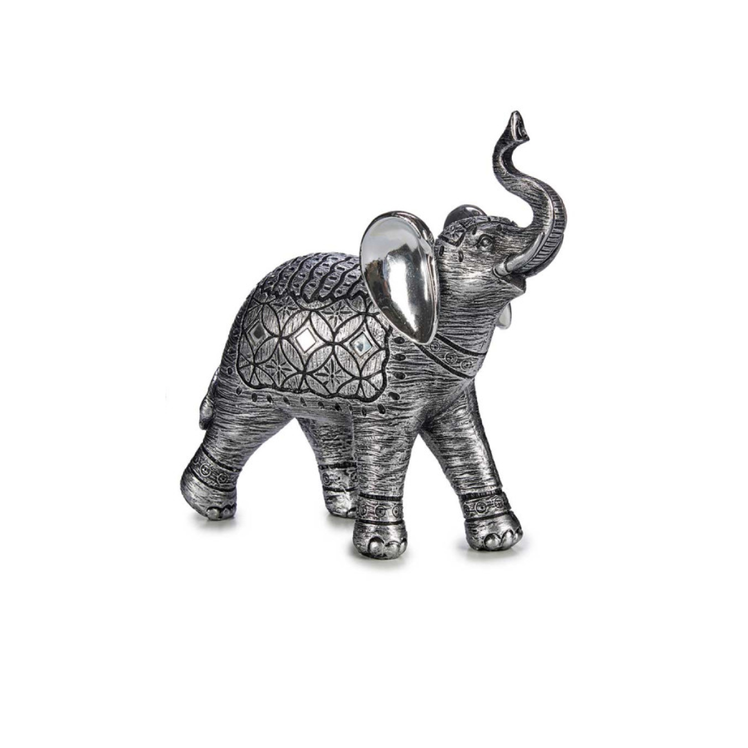 Dark Silver Resin Big Elephant