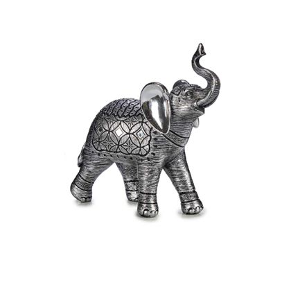 Dark Silver Resin Big Elephant