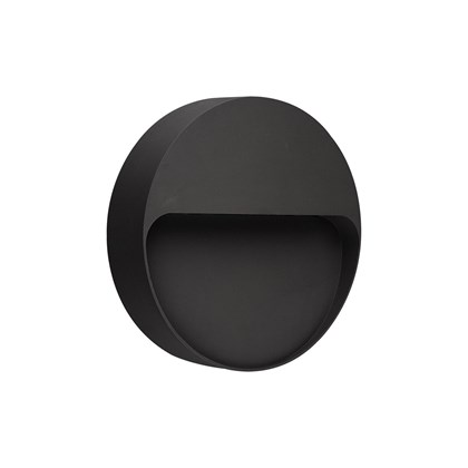 Black Plastic Wall Light - Down 3000K - 8W