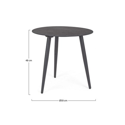 Dark Grey Side Table 48x50cm