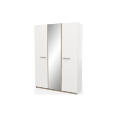 Wardrobe with 3 Hinged Doors – Kronberg Oak & Matt White