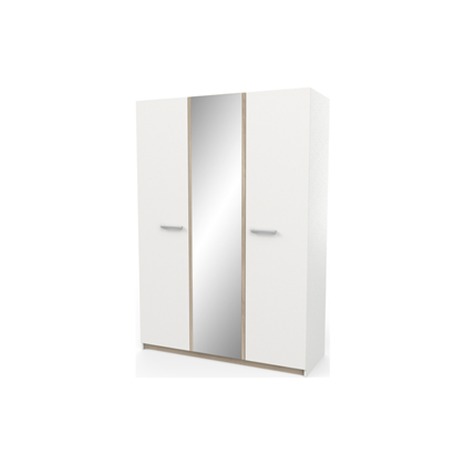 Wardrobe with 3 Hinged Doors – Kronberg Oak & Matt White