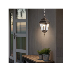 Riga IP44 Suspended Lantern – Antique Brass