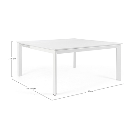 Extendable Dining Table White 160X110/160