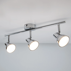 Spotlight Polished Chrome Integrated 4.5W LED 3-Bar Triple Ceiling Light Fitting Spot Light