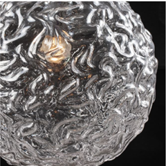 Pendant Light Painted Brushed Gold  Clear Structured Glass
