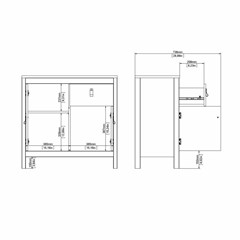 Madrid Sideboard 2 Doors and 1 Drawer Black