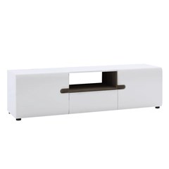 TV Unit Linate 2-Door 1-Drawer – White Gloss & Truffle Oak