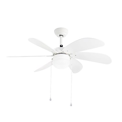 Emma Matte White Ceiling Fan with Light