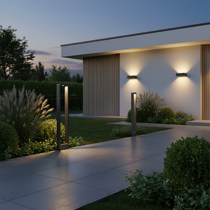 LED Wall Light – Graphite & Transparent