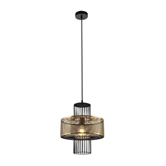 Castello Suspension Perforated Structure in Metal Black and Gold