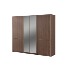 Wood Bedroom Set 160x200cm - Walnut & Bronze