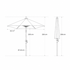Rectangular Parasol W300 x D200 cm – Anthracite Grey Fabric and Frame