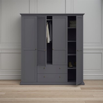 Paris Wardrobe with 4 doors & 2 drawers