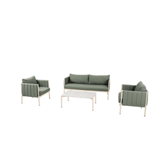 Set4 Aluminium Sofa Set – Green & Beige
