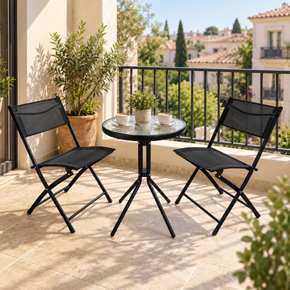 Set of 3 Steel - Black