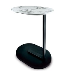 Coffee Table With White MDF Top and Black Metal Legs