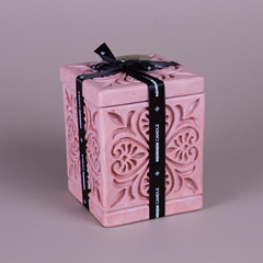 Large Cube Jar Maltese Heart Tile Candle