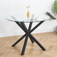 Dining Table - 100 x 76cm - Clear Glass