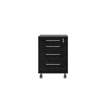 Mobile Cabinet Black Woodgrain Finish