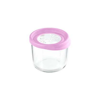 Container Glass Round 12cm Diameter Pink