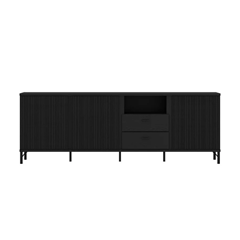 TV Stand Black - 3 Doors - 2 Drawers