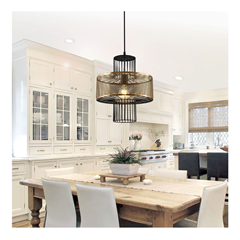 Castello Suspension Perforated Structure in Metal Black and Gold
