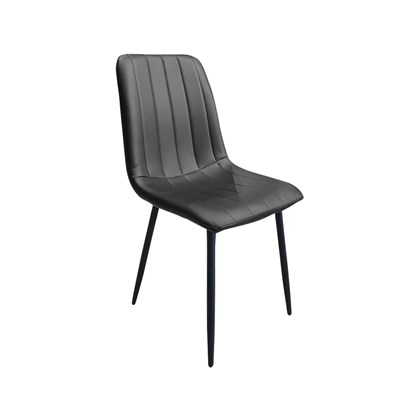 Black PU Leather Dining Chairs With Black Legs