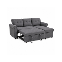 Reversible Corner Pullout Sofa Bed 3 Seater – Dark Grey