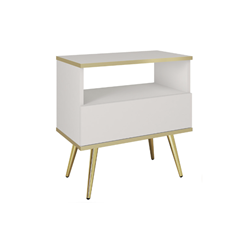Nightstand – White & Gold