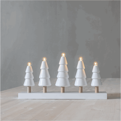 Wooden Trees Candlestick 5-Lights