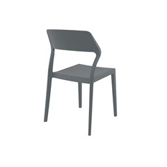 Dark Grey Resin Dining Chair