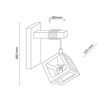 Wall Light LED 15W E27 - Black